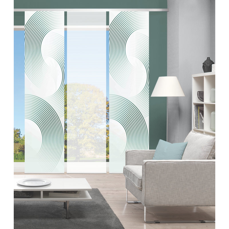 Semi Sheer Sliding Panel, Petrol