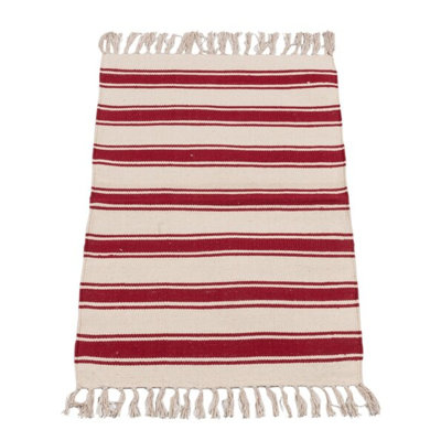 Abner Rectangle 60 cm x 90 cm Striped Flatweave Kilim