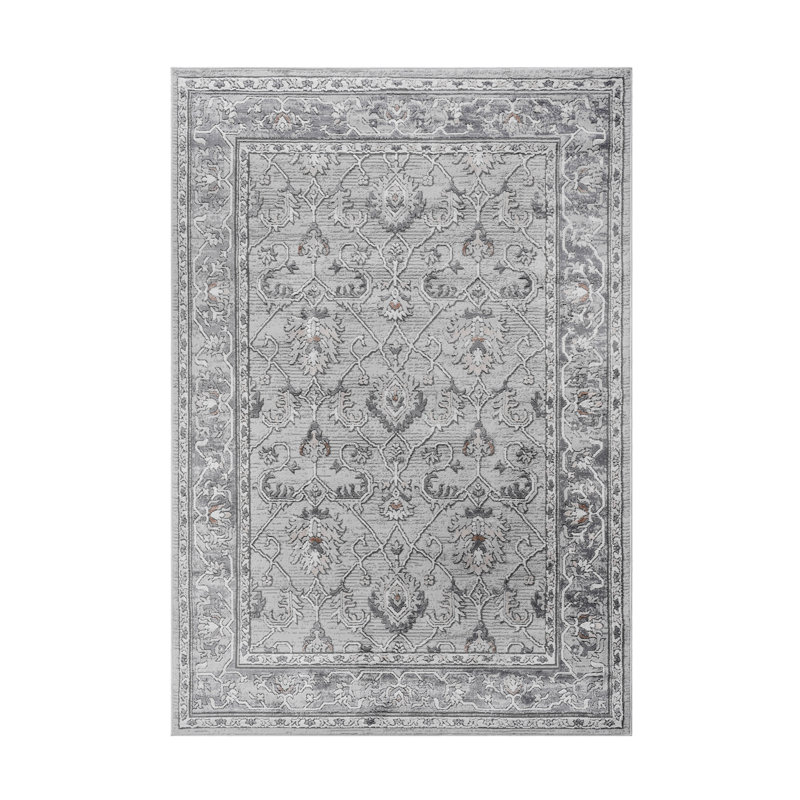 Area Rug, Collection Ivory / Grey / Oriental, Rectangle 6'7" x 7'9"