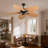 52 Inch Tropical Ceiling Fan With 5 Palm Leaf Blades, Indoor/Outdoor No Light Fan, Pull Chain Control, Dual Mounting Options, Ideal For Patios And Bedrooms