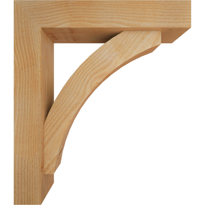 Thorton Block Bracket with Offset Brace, 30 x 26, 6"W Douglas Fir (Rough Sawn)