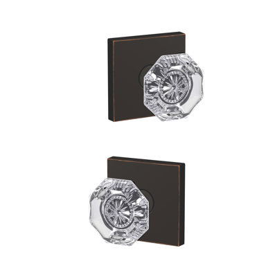 Alexandria Non-Turning Glass Knob with Collins Trim