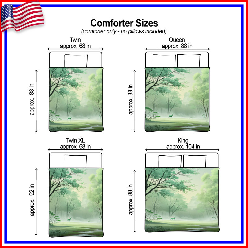 Misty Forest Scene Comforter, Twin