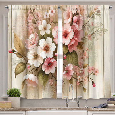 Floral Tailored Kitchen Curtain