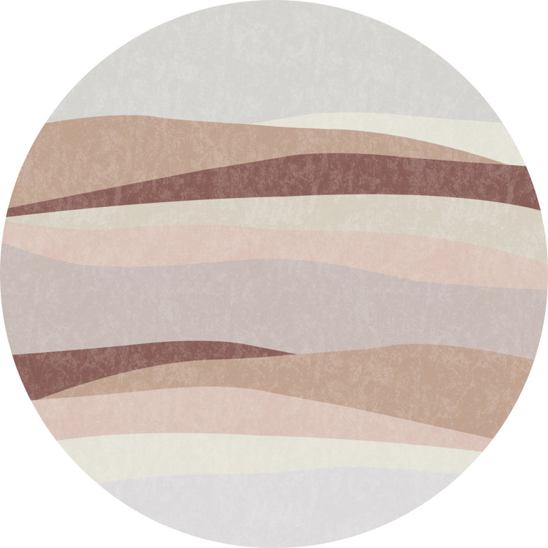 Delonta Vinyl Machine Printed Area Rug, Round 4'11.1"