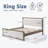 Platform Bed with Boucle fabric Headboard-1862561976