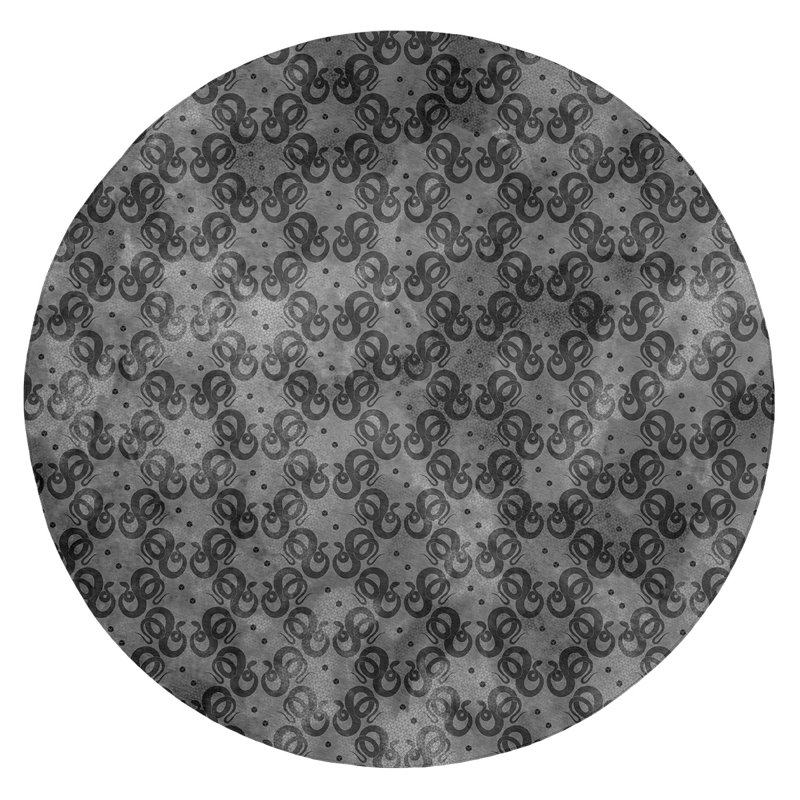 Tapis noir de couleur serpents, Rond 5 pi