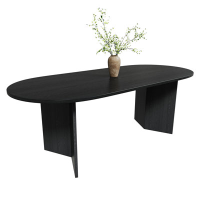 Nina 79" Solid Oak Oval Dining Table