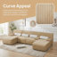 Canapé modulaire surdimensionné avec support ergonomique, conception modulaire, capacité de poids de 250 lb-129434321-129434325