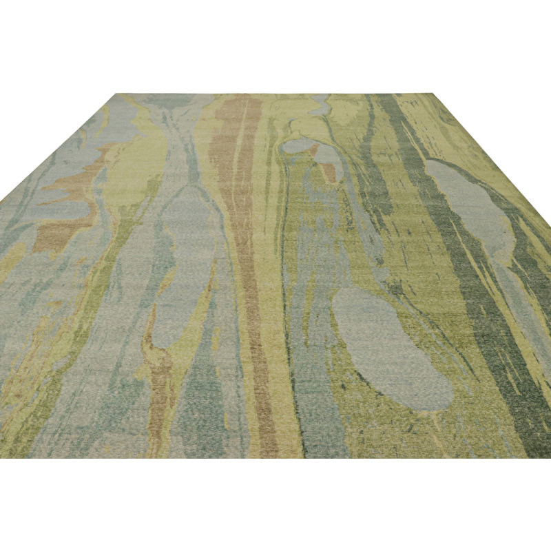 Distressed Homage Hand Knotted Wool Animal Print Area Rug, Rectangle 15' x 24'