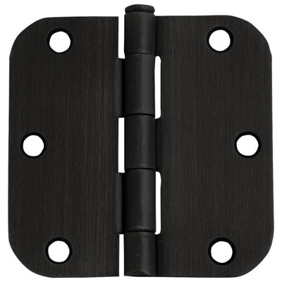 Charnière de porte en laiton satiné, 3,5 po, rayon 5/8 po, paquet de 9