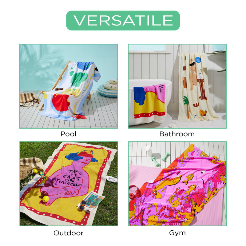 Bedsure U Series 100% Cotton Beach Towel