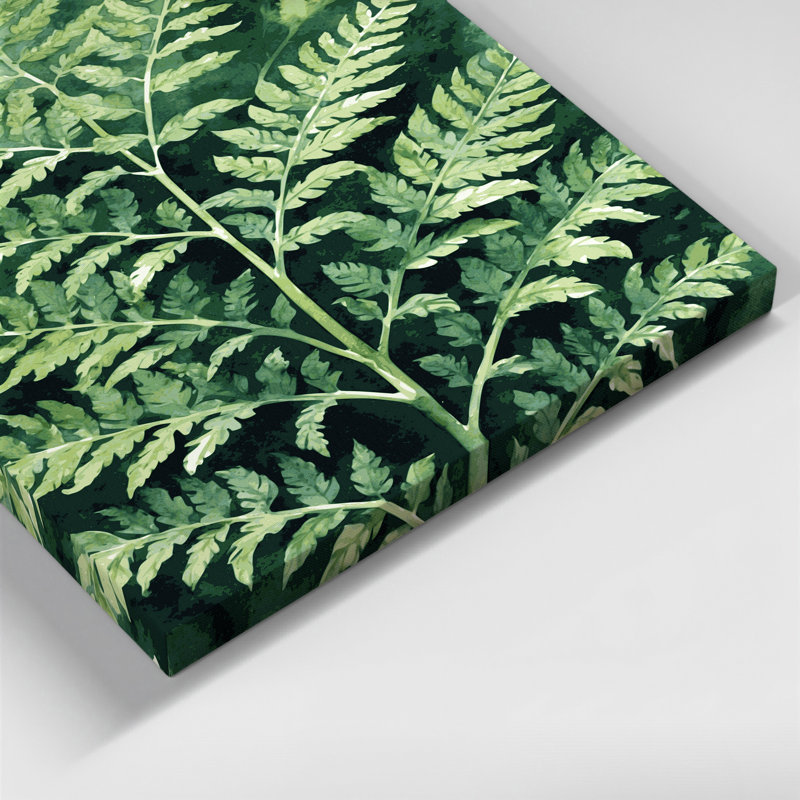 "Watercolor Botanical 43", art mural sur toile verte, H 11 po x l 14 po