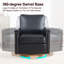 Fauteuil d'appoint pivotant rembourré avec garniture cloutée-660286748
