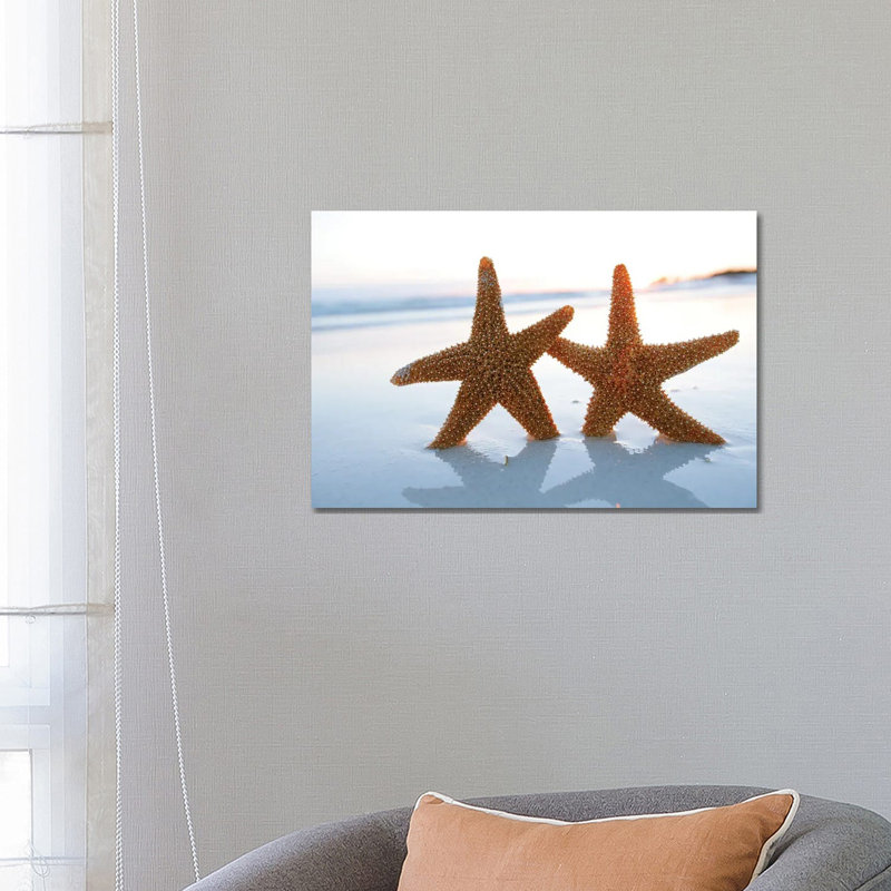 Sea Star Starfish Silhouette On Sunrise Beach, Shallow Dof by Depositphotos - Wrapped Canvas Gallery-Wrapped Canvas Giclée