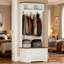 Wardrobe, Home Wardrobe, Bedroom Storage, Minimalist Coat Rack, Vintage White