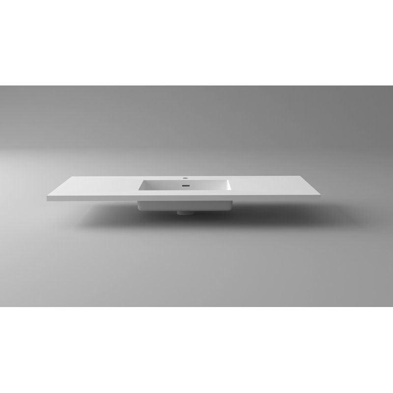 Plateau de meuble-lavabo simple 48 po, Blanc mat
