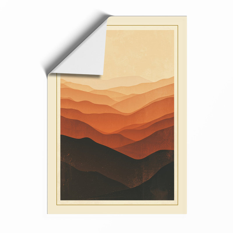 Mountains At Dusk Minimalist - Print, Unframed, A1 - 84.1 x 59.4 cm