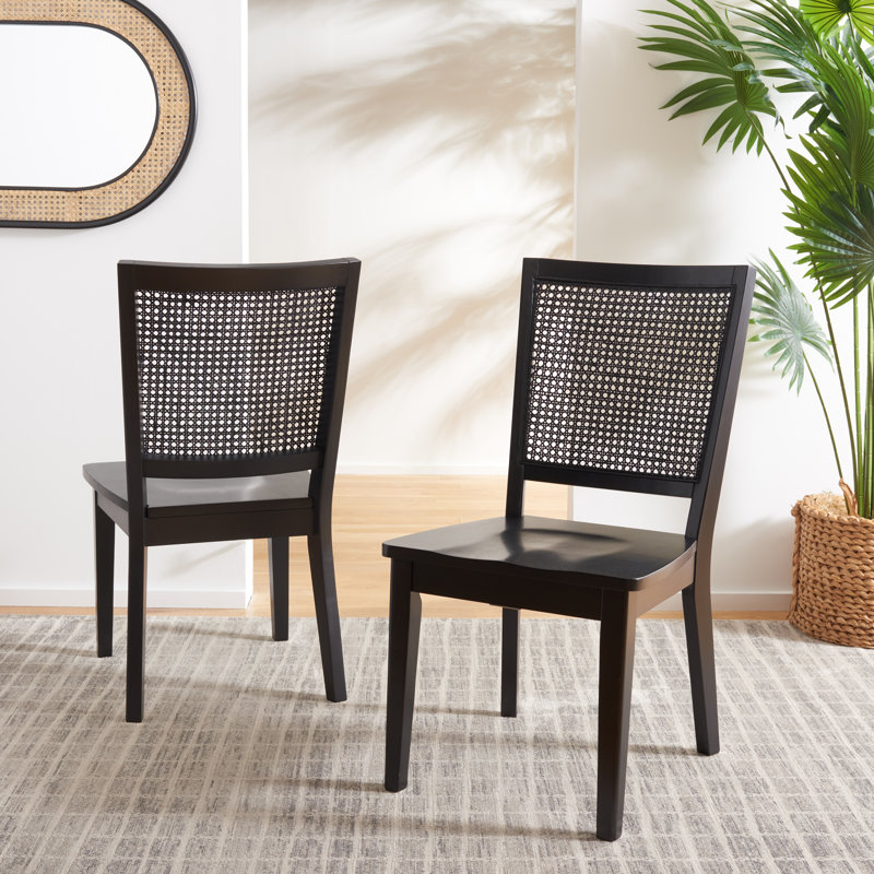 Karlie 18.9'' H Cane Back Side Chair, Black