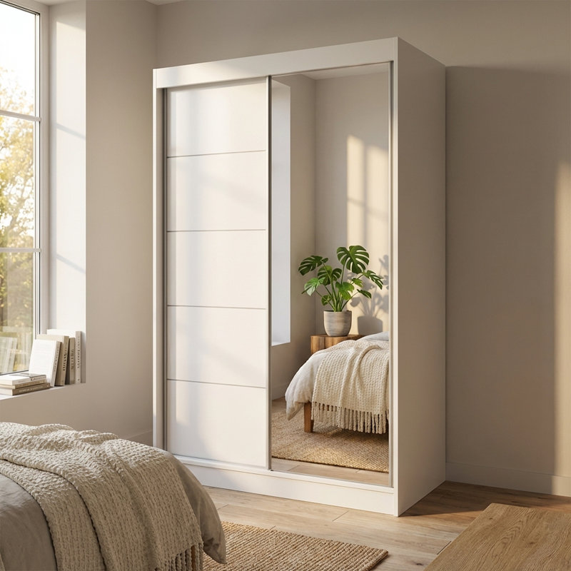 Armoire Charlisha, Blanc, H 80 po x l 47 po x P 25,5 po