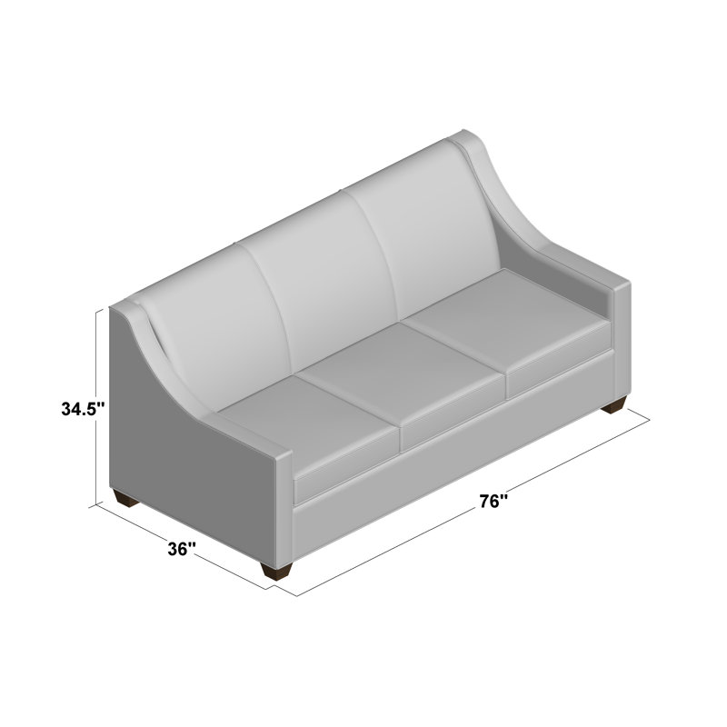 Phillips 76" Sofa Bed with Reversible Cushions, Dillon Luggage, Montana Walnut, Hybrid