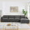 130" Modular Sectional Sofa, L-Shape
