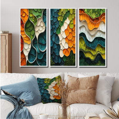 Biomorphism Earth Ephemeral Pathway I - Lyrical Abstraction Wall Art, ensemble de 3 collections