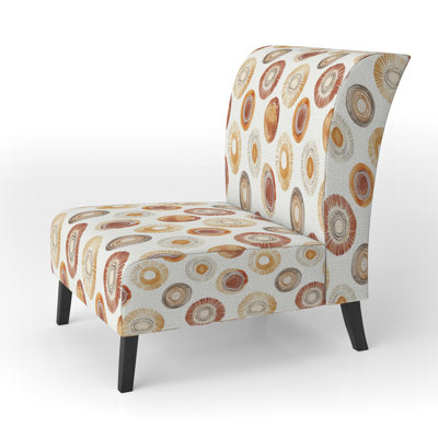 Geometric Upholstered Chair - Boho Circle Yellow Slipper Chair