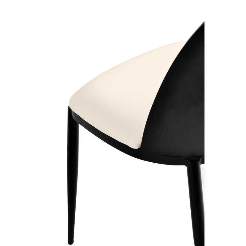 Kelce 18.7'' H Upholstered Side Chair, Black/White