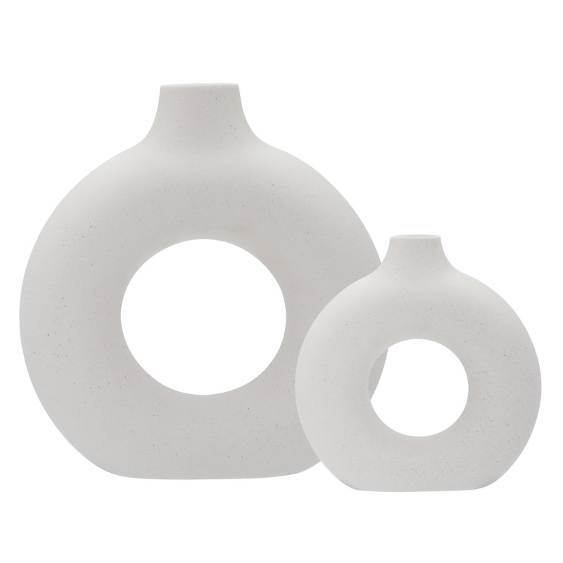 Bryelle Ceramic Table Vase, White