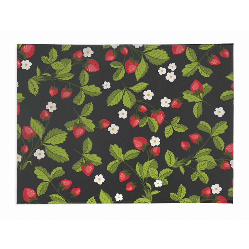 Strawberries Outdoor Rug, Rectangle 4' x 6'