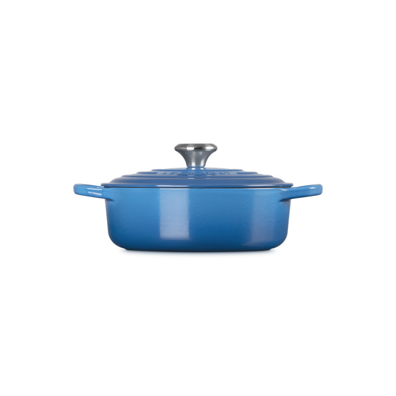 Le Creuset Enameled Cast Iron Signature Wide Round Oven, 3.5 Qt., Licorice, Marseille