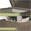 Boîte de rangement extérieure 100 gallons imperméable, grand bac de rangement pour patio pour coussins extérieurs, coussins décoratifs, outils de jardin, verrouillable (brun foncé)-134192098-134192100