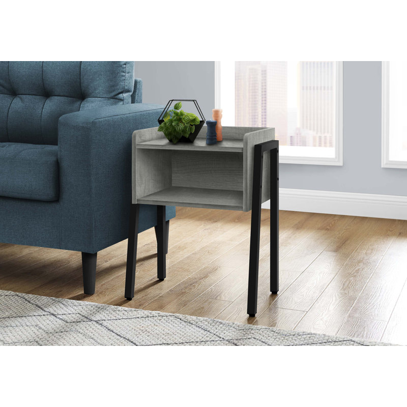 Tray Top End Table, Gray, Black