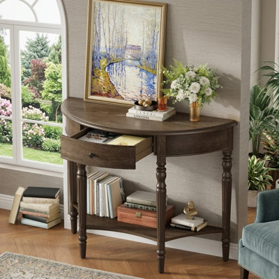 39'' Solid Wood Top Console Table