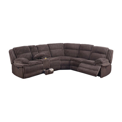 Sectional Tilt Sofa with Console Cup Holder