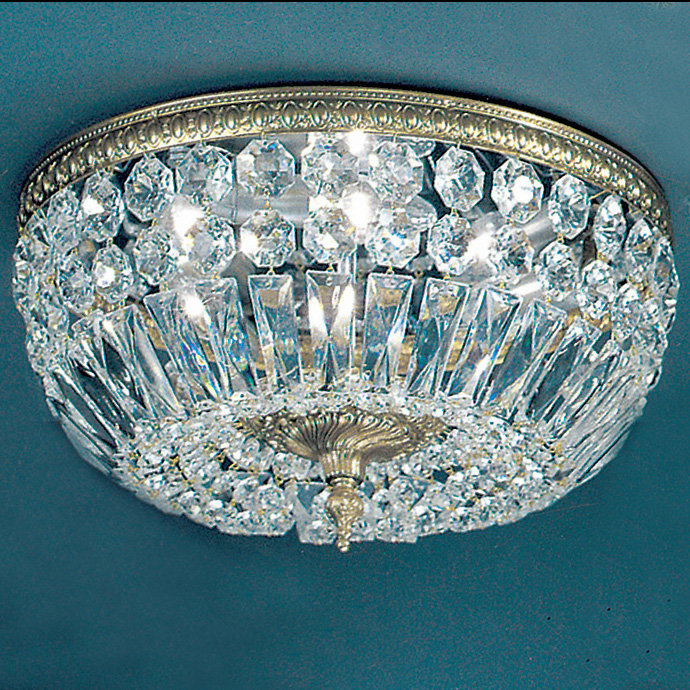 Plafonnier encastré 3 lumières unique Hailsham, Chrome, Crystalique-Plus, H 9 po x l 24 po x P 24 po