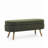 Ottoman Oval Storage Bench,Rubber Wood Legs For Bedroom, Green