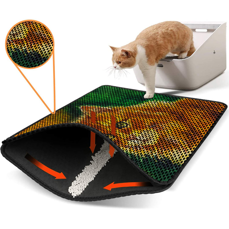 Premium Cat Litter Mat, 18 x 24 inches | 50% PVC / 50% Polyester, Machine Washable & Vacuum Friendly | Durable, Easy-Clean Design for Pet Owners | Protect Your Floors from Litter Messes
