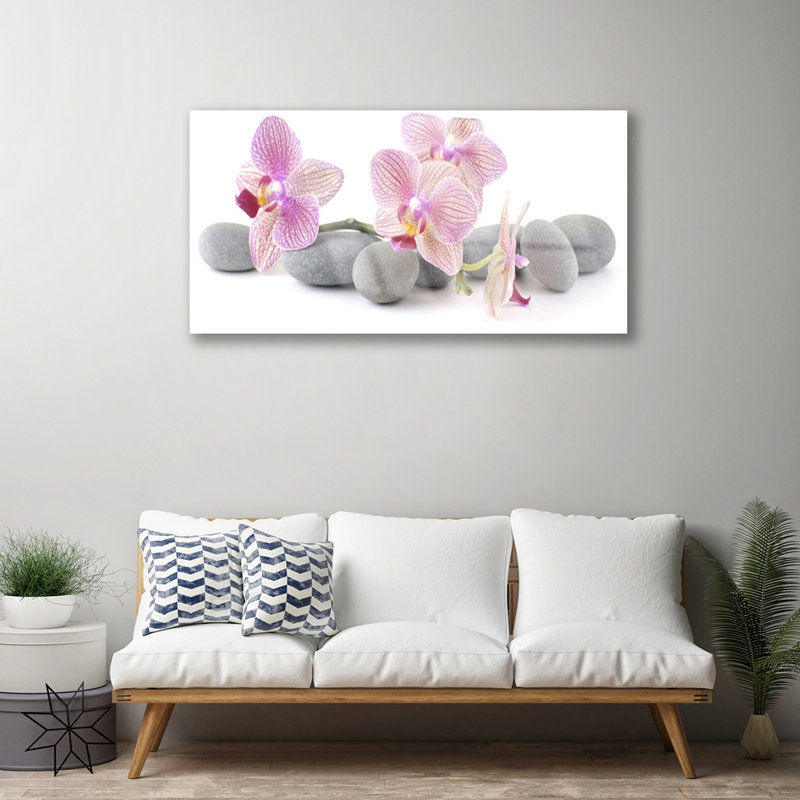 Floral Tree Stones 1 Piece Wall Art on Glass