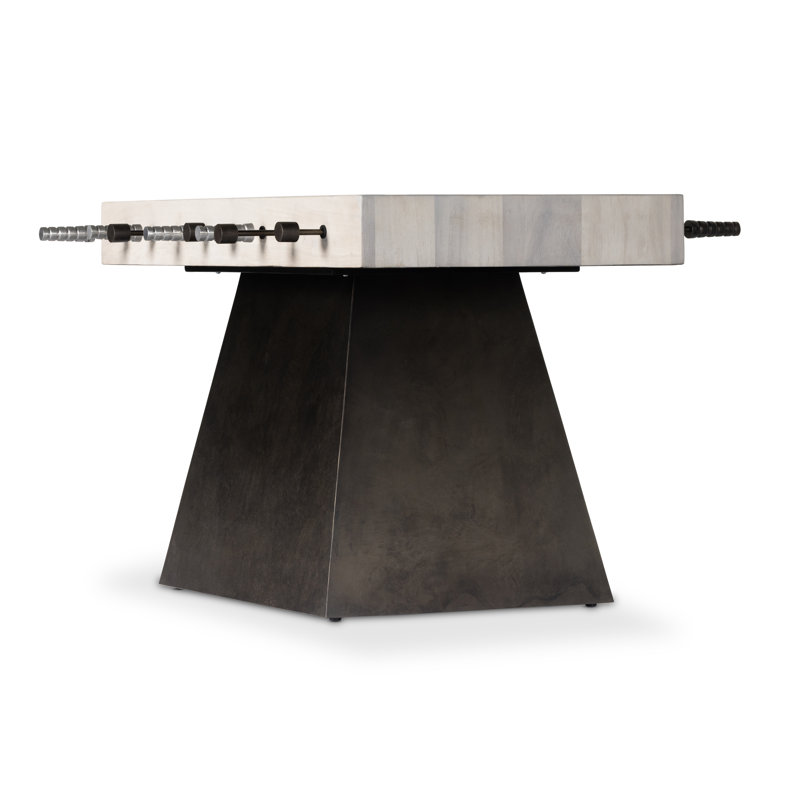 Wesson 56" Wood Foosball Table, Aged Aluminum/Polished Aluminum