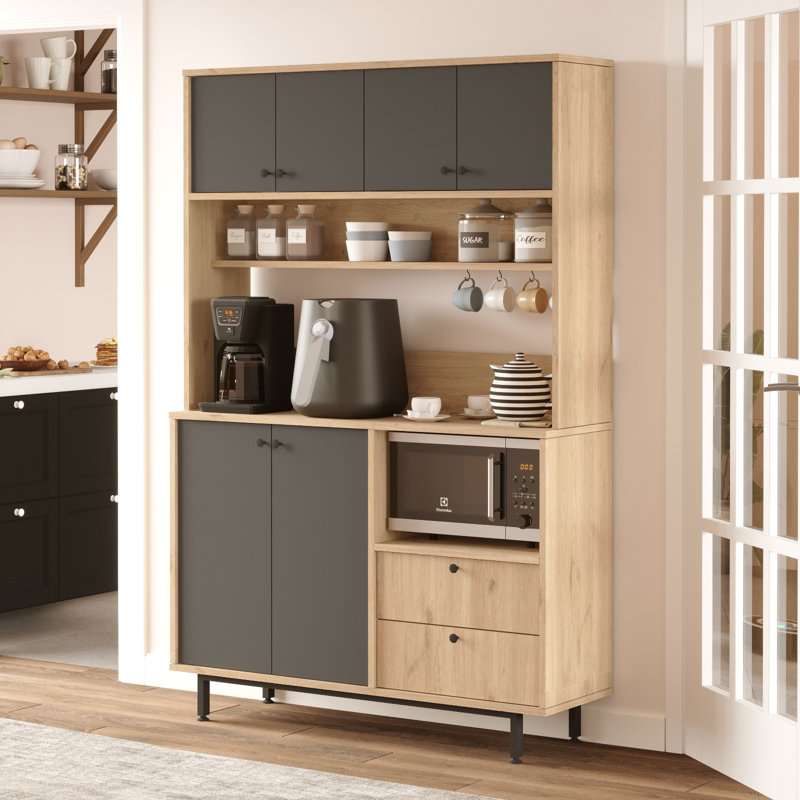 Armoire polyvalente Colesen, Noir / Beige