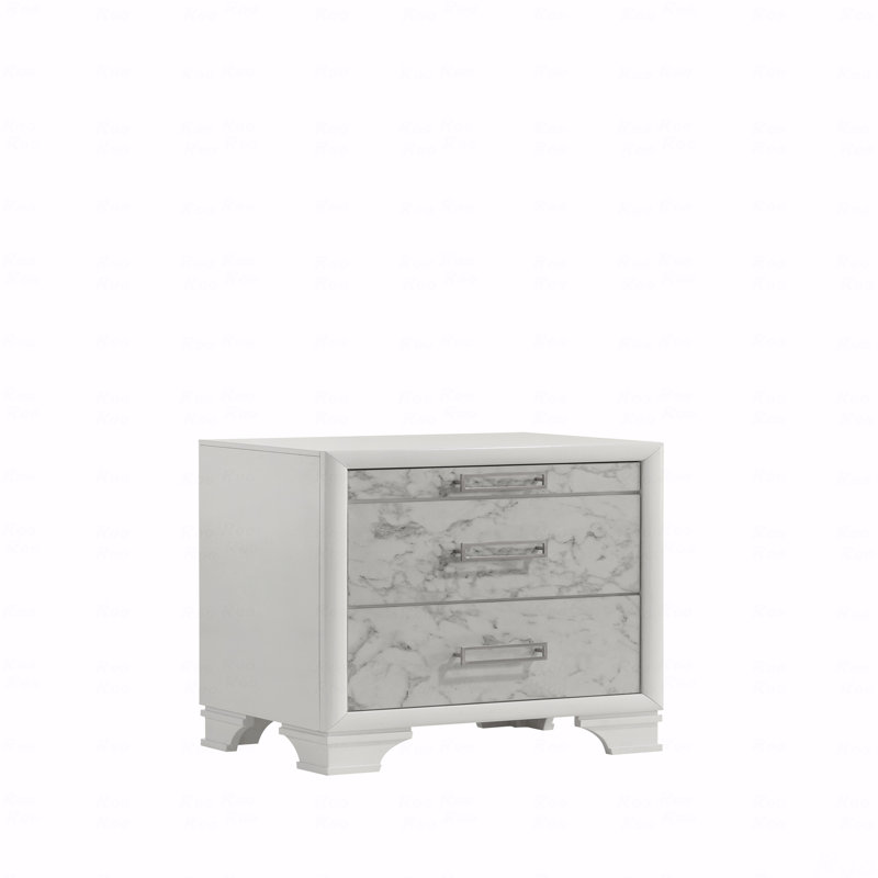 Table de chevet de style moderne en bois blanc