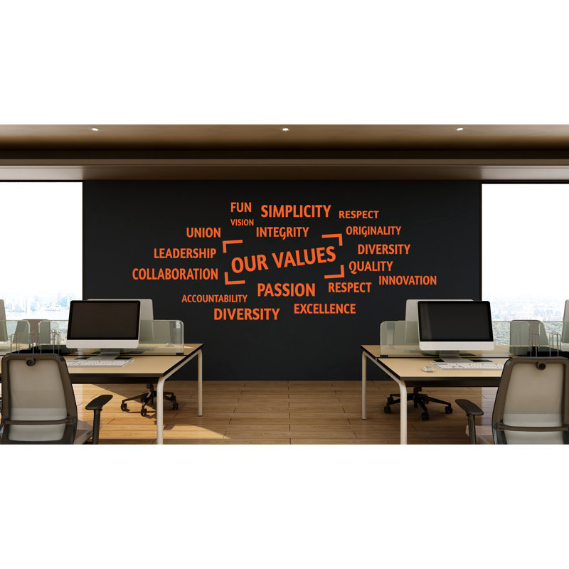 Adhésif décoratif notre nuage de mots «Our Vision» - art mural inspirant, conception de citation de motivation, 37 po x 95 po