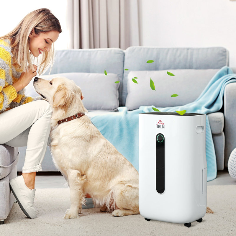 HomCom 50 Pints Tower Dehumidifier for Rooms up to 323 Cubic Feet