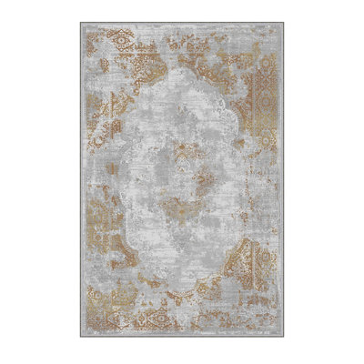 Soft Hall Carpet (2.6 x 4.9 ft), 100% Polyester, 0.3 in Pile Height | Antibacterial, Non-Slip Underside, 650 g/m² | Machine Washable, 3D Digital Print | Perfect for Living Room, Entryway & Bedroom Décor
