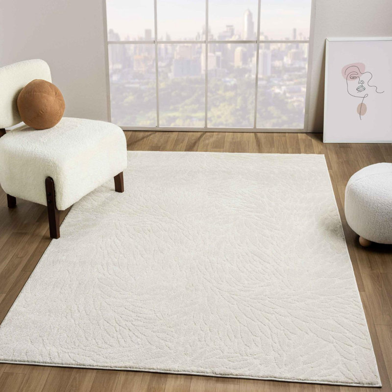 Modern Floral Area  Rug, Rectangle 7'6.5" W x 10' L