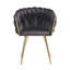 Abdurrahim Velvet Dining Chair - Ergonomic Tufted Back and Metal Legs - Button Back Armchair for Dining Room Living Room Restaurants-70052661-123096727