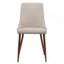 Ensemble de 2 chaises de salle à manger sans accoudoirs Mid-Century modernes en tissu, blé et noyer foncé-1869485559