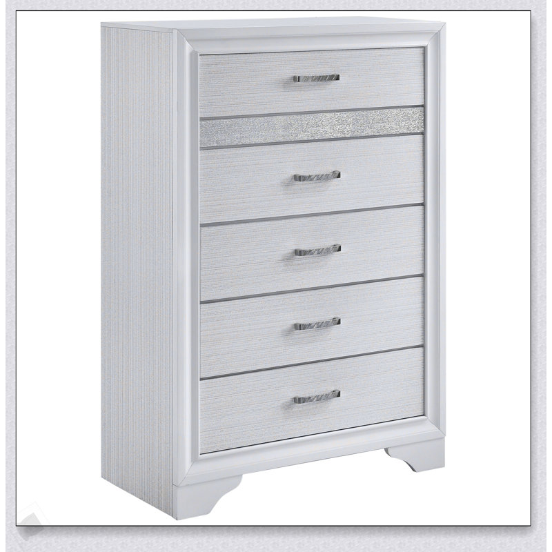 Commode de chambre à 6 tiroirs Annie White, Blanc